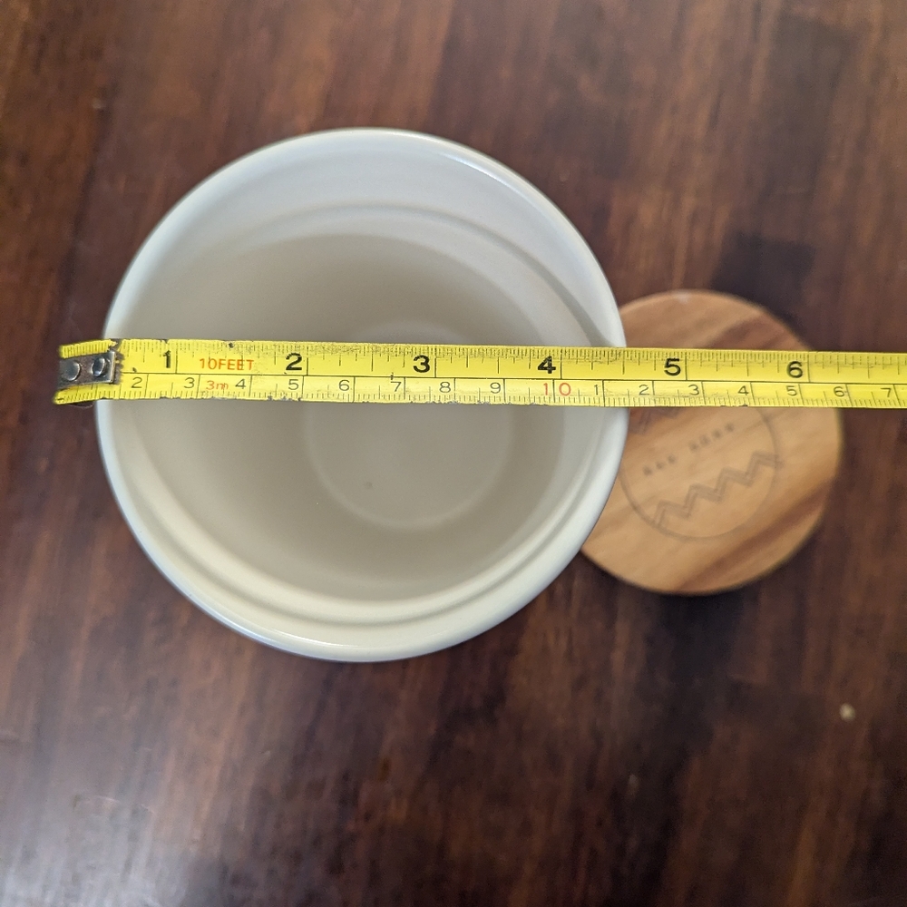 Rae Dunn White Ceramic Canister with Wooden Lid - Picture 5 of 7